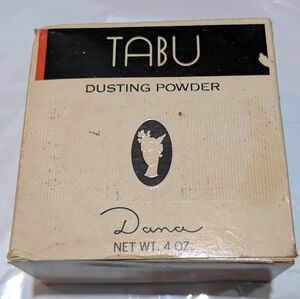 Vintage in Box Tabu Dusting Powder by Dana Discontinued 4 Oz Paper Sealed